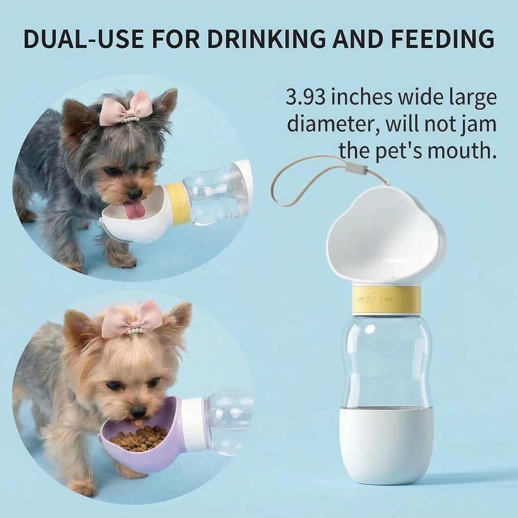 Portable Dog Water Bottle — Leak-Proof Travel Dispenser with Bowl