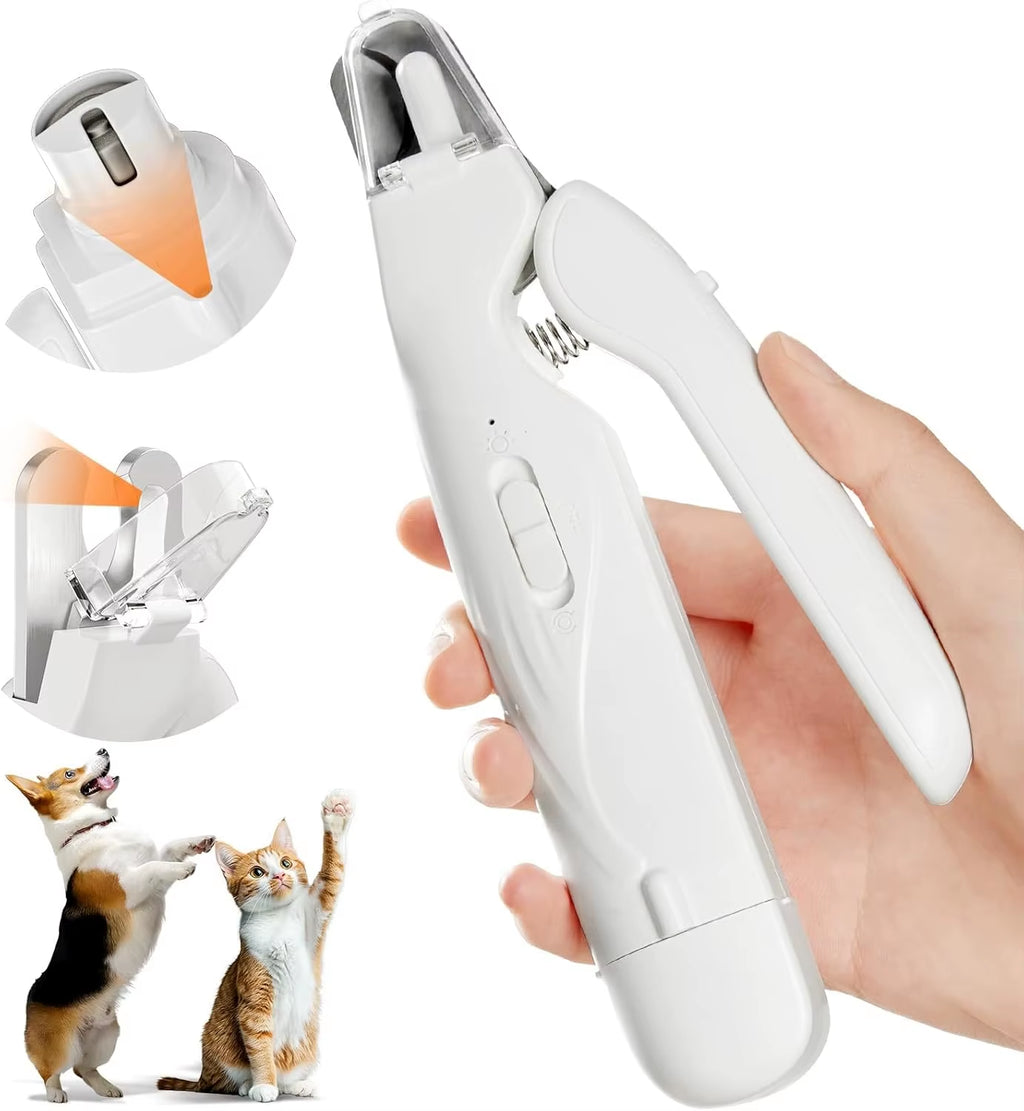 Quiet Pet Nail Grinder — Rechargeable Claw Trimmer with LED Light for Dogs & Cats