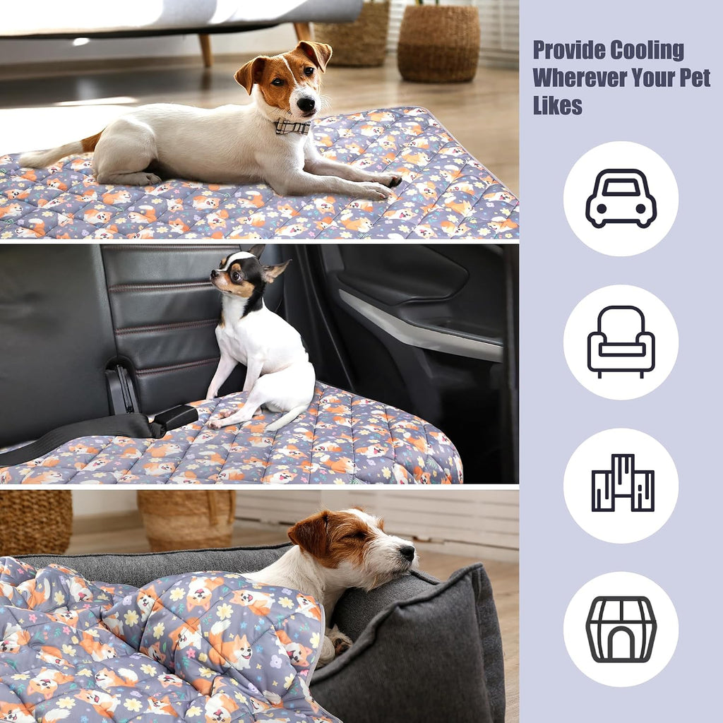 Pet Cooling Mat for Dogs & Cats — Self-Cooling Summer Pad, Washable & Reusable
