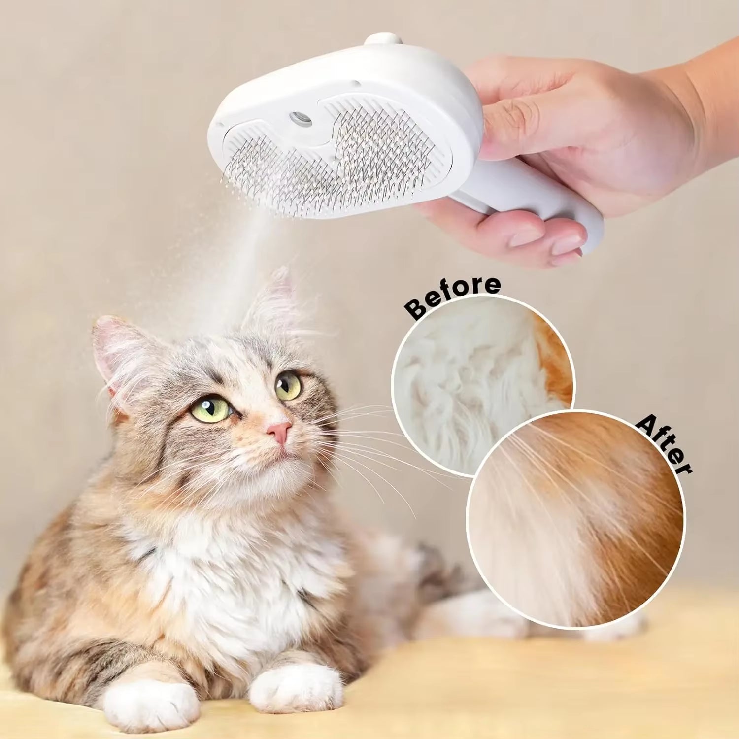 3-In-1 Electric Steam Grooming Brush for Cats & Dogs