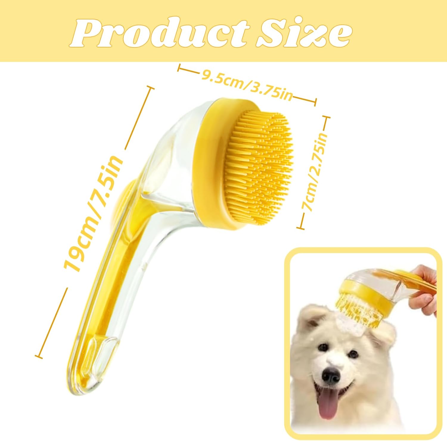2-in-1 Pet Bath Brush detail
