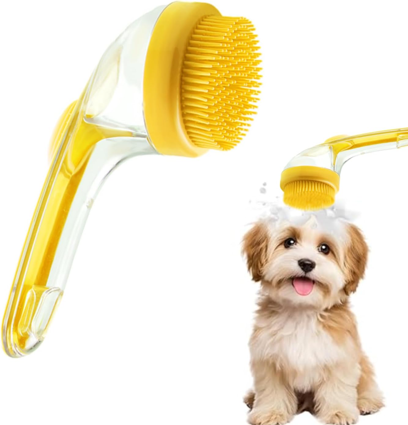 2-in-1 Pet Bath Brush - Yellow