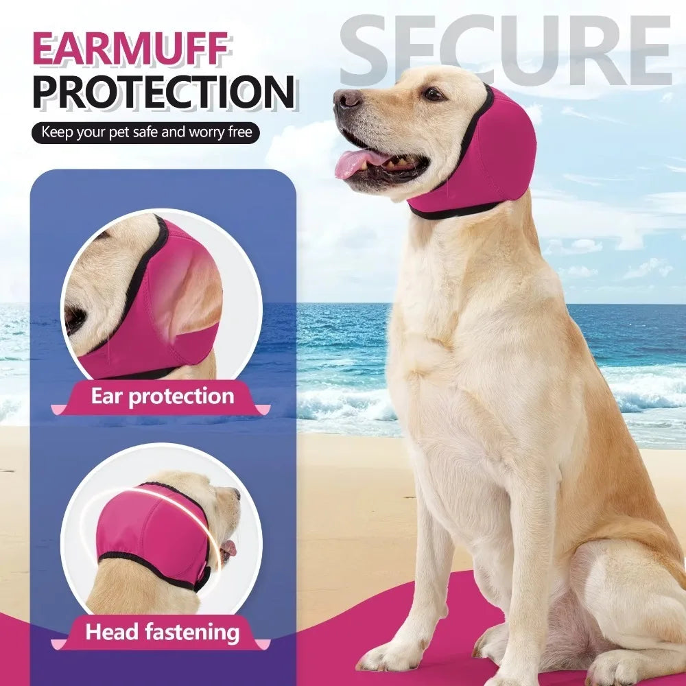 Dog Calming Earmuffs - Noise Reduction Hood for Storms & Fireworks