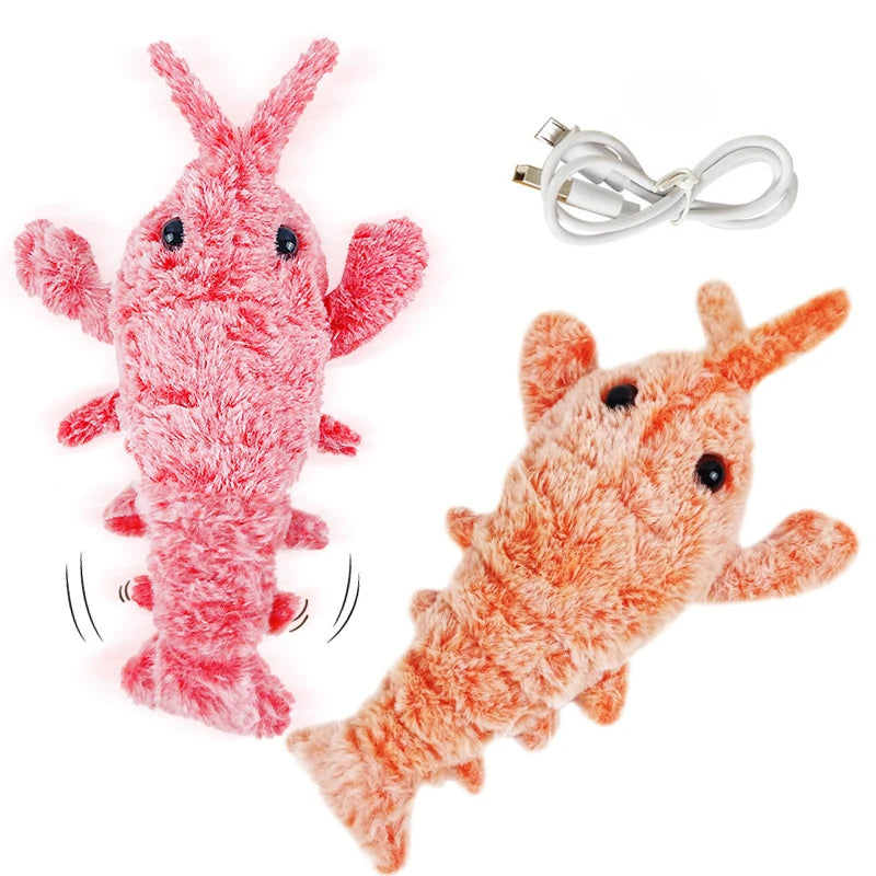 Electric Jumping Shrimp Cat Toy - USB Rechargeable