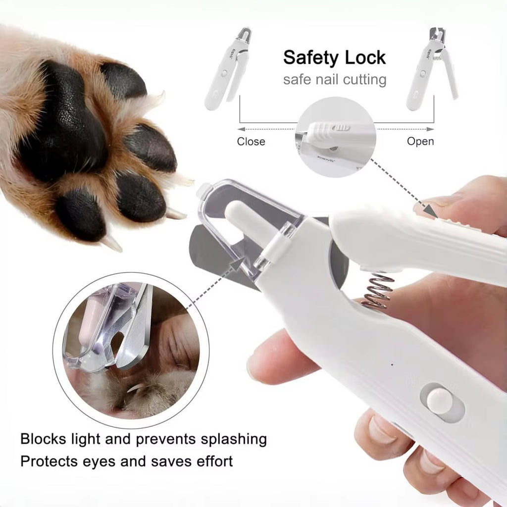 Quiet Pet Nail Grinder — Rechargeable Claw Trimmer with LED Light for Dogs & Cats