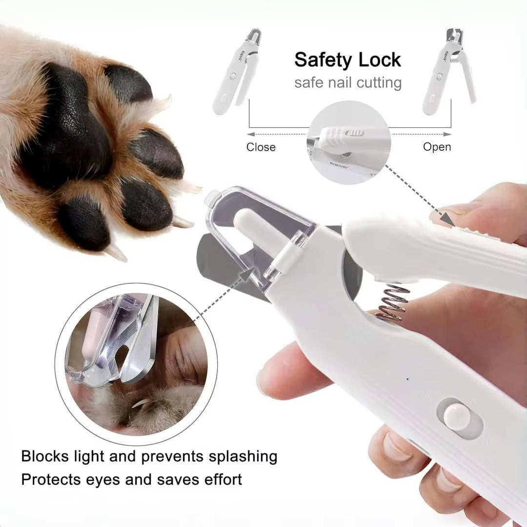 Quiet Pet Nail Grinder — Rechargeable Claw Trimmer with LED Light for Dogs & Cats