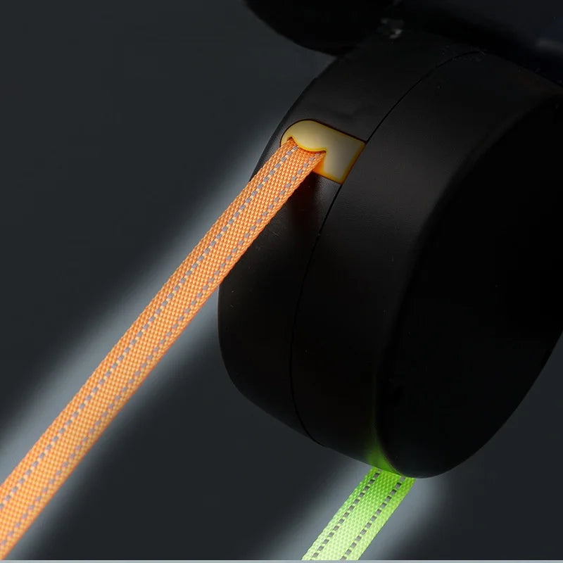 Retractable Dual Dog Leash with LED Light - No Tangle
