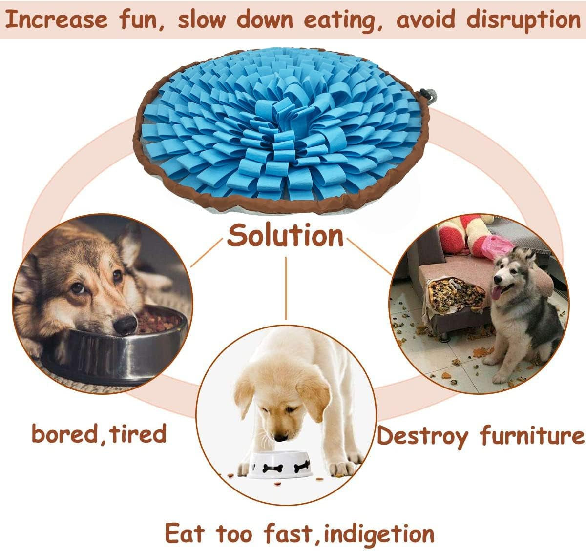Dog Snuffle Mat — Slow Feeder & Foraging Mat for Boredom & Stress Relief