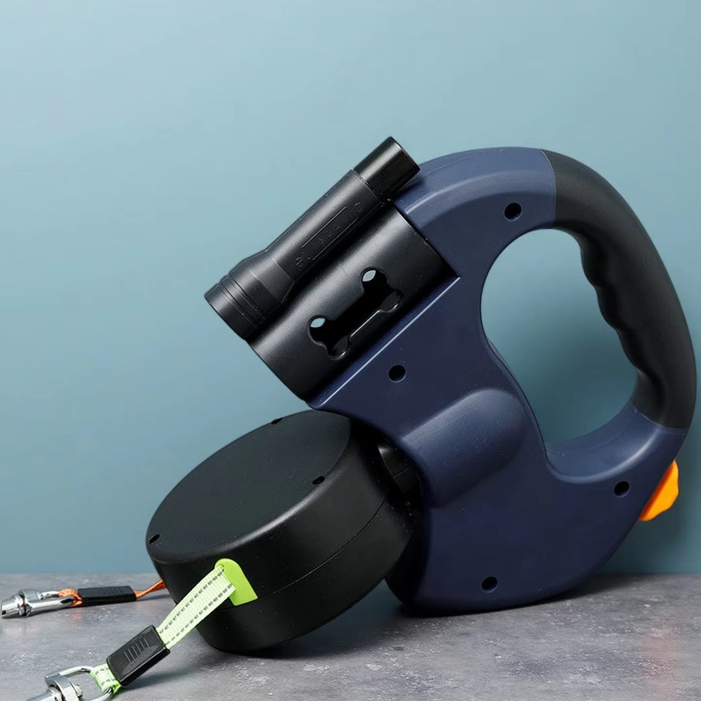 Retractable Dual Dog Leash with LED Light - No Tangle