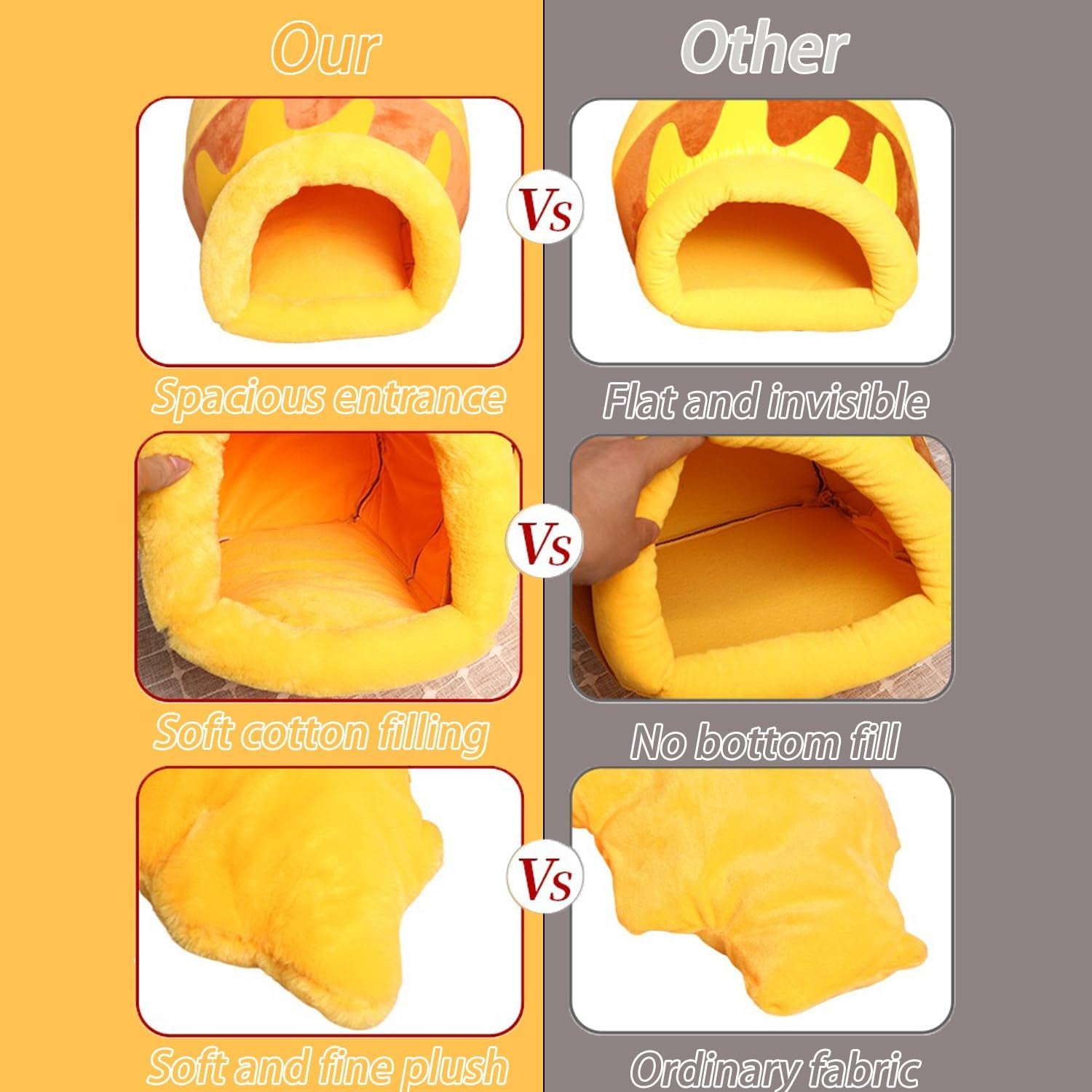 Honey Pot Cat Cave Bed - Soft Rebound Sponge Pet Nest
