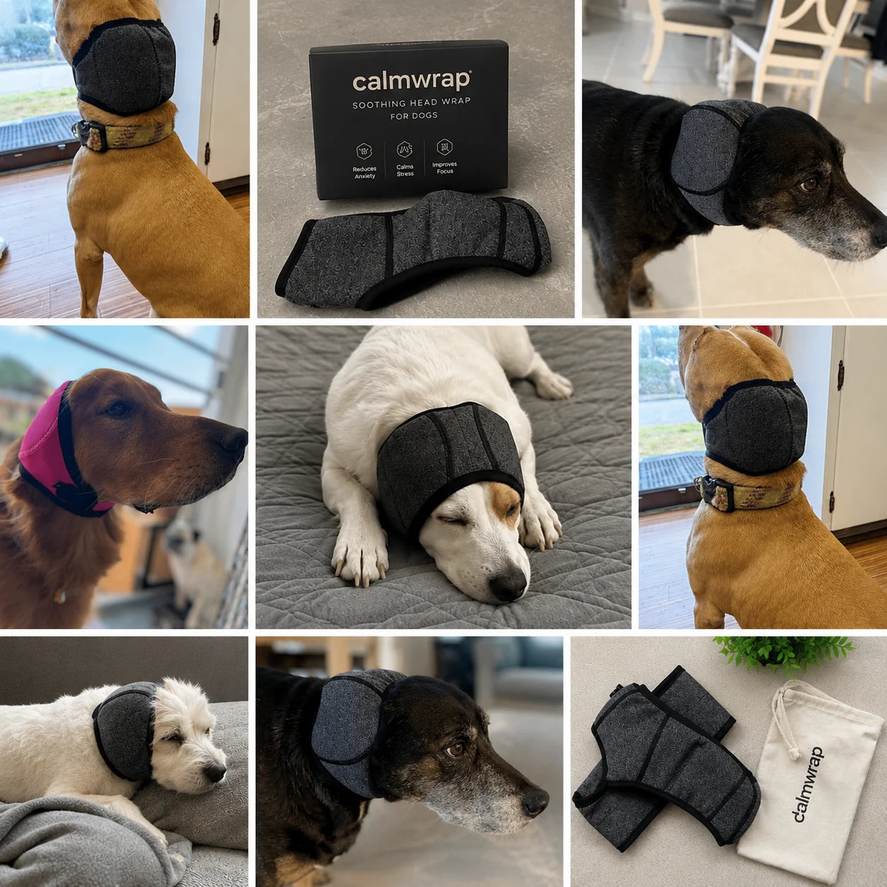 Dog Calming Earmuffs - Noise Reduction Hood for Storms & Fireworks