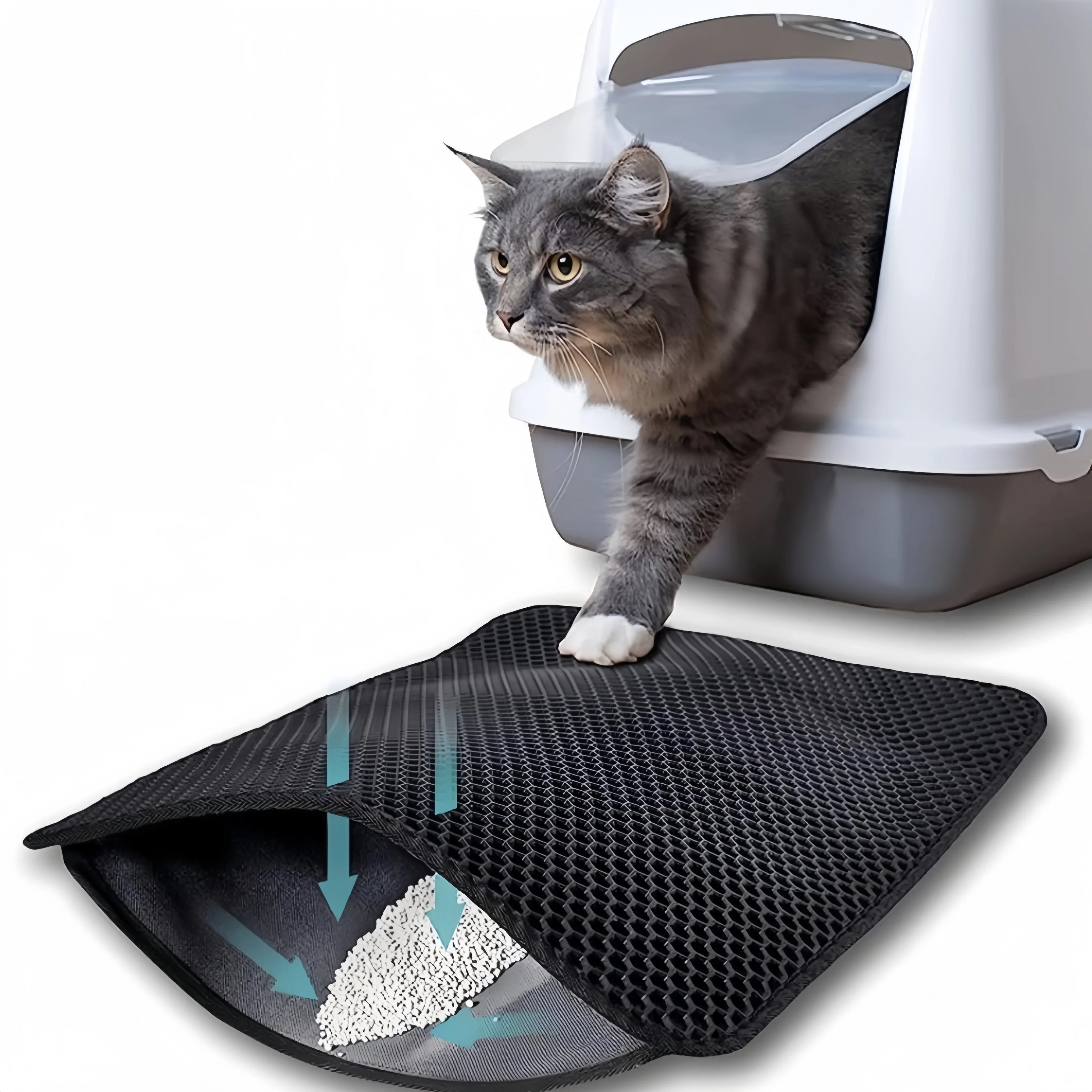 Large Double-Layer Waterproof Cat Litter Mat