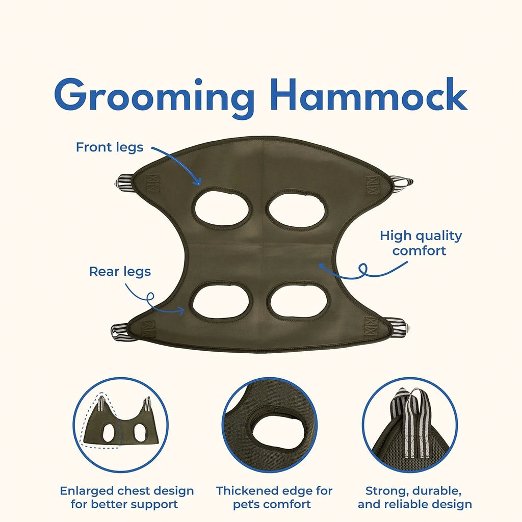 Cat Grooming Restraint Hammock in use
