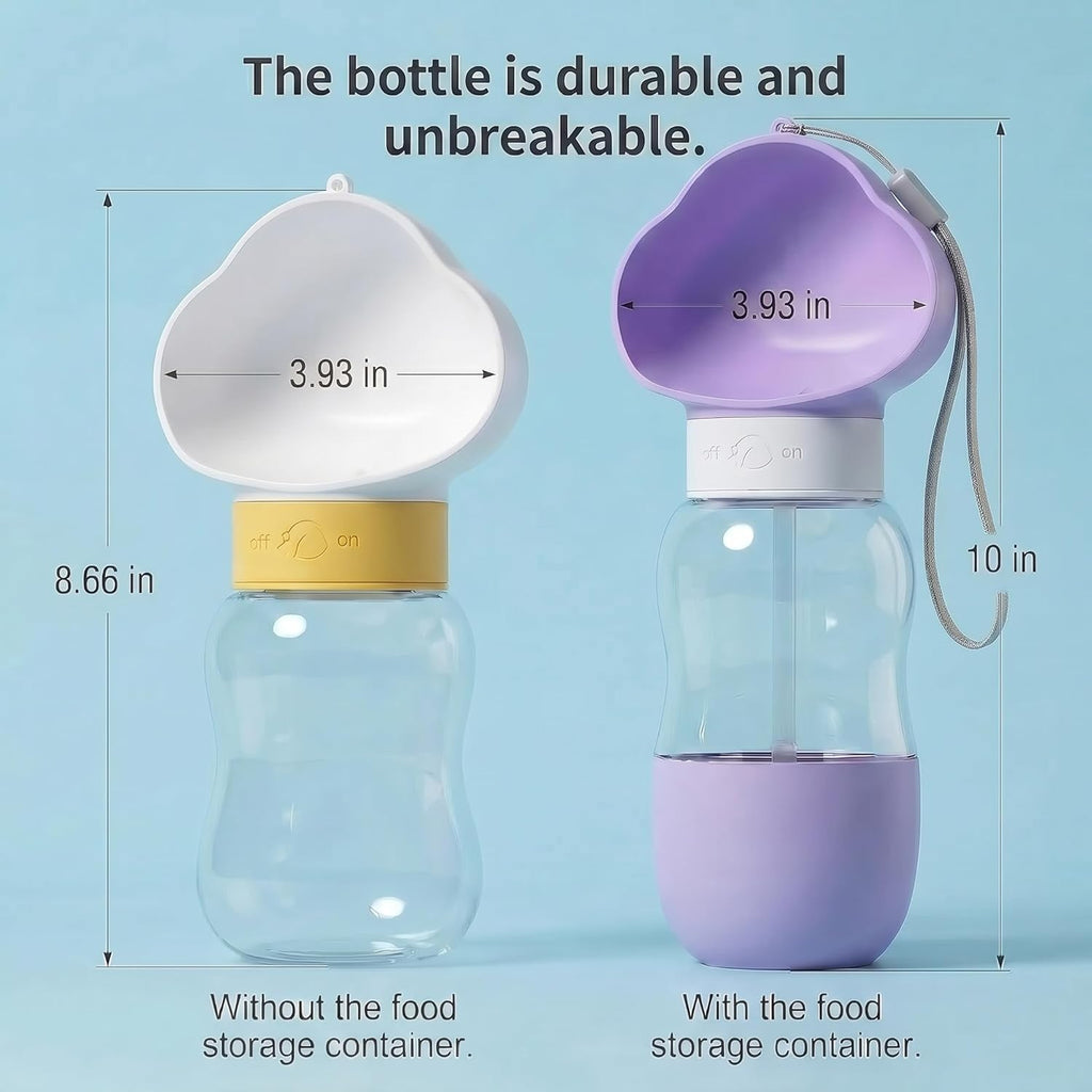 Portable Dog Water Bottle — Leak-Proof Travel Dispenser with Bowl