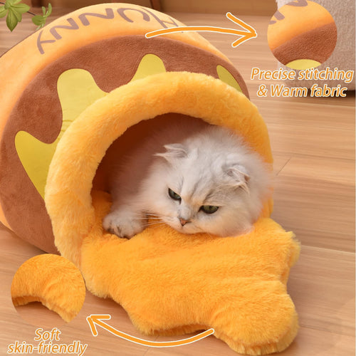Honey Pot Cat Cave Bed - Soft Rebound Sponge Pet Nest