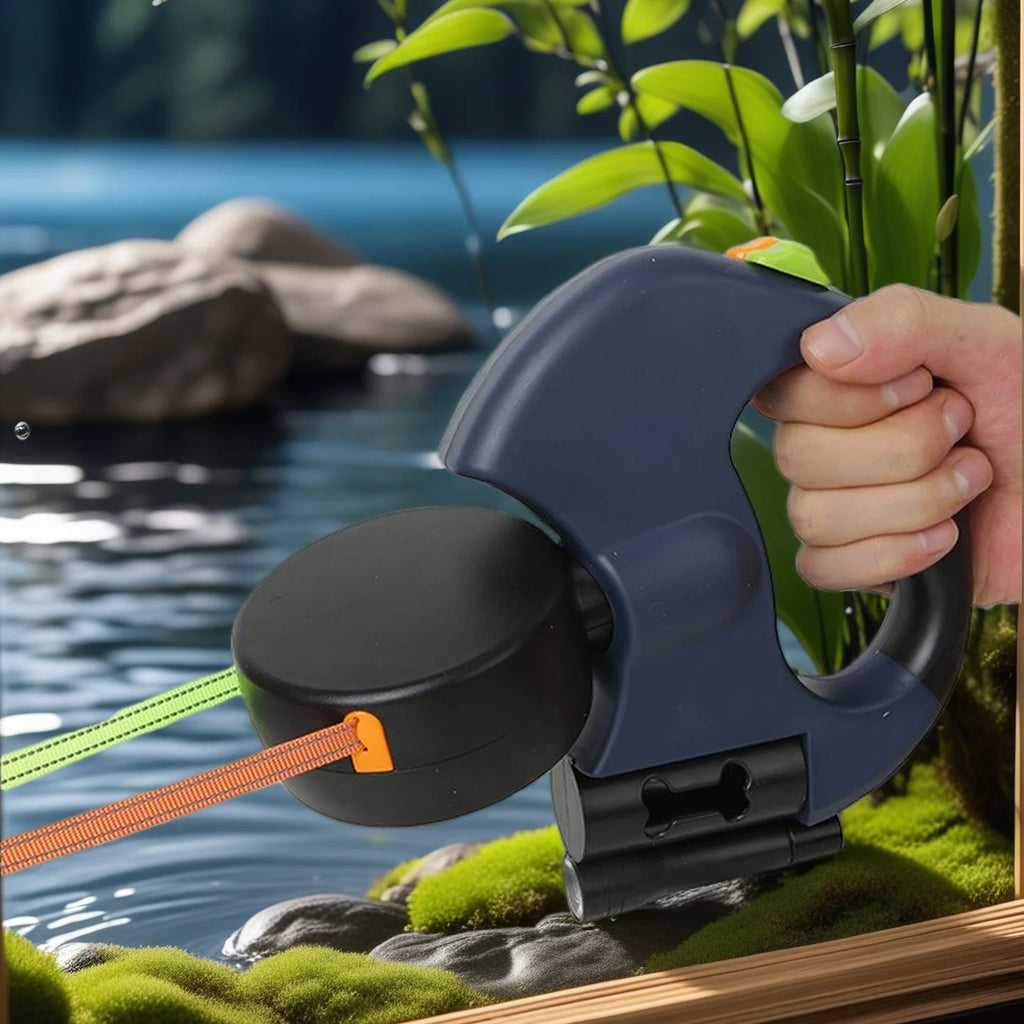 Retractable Dual Dog Leash with LED Light - No Tangle