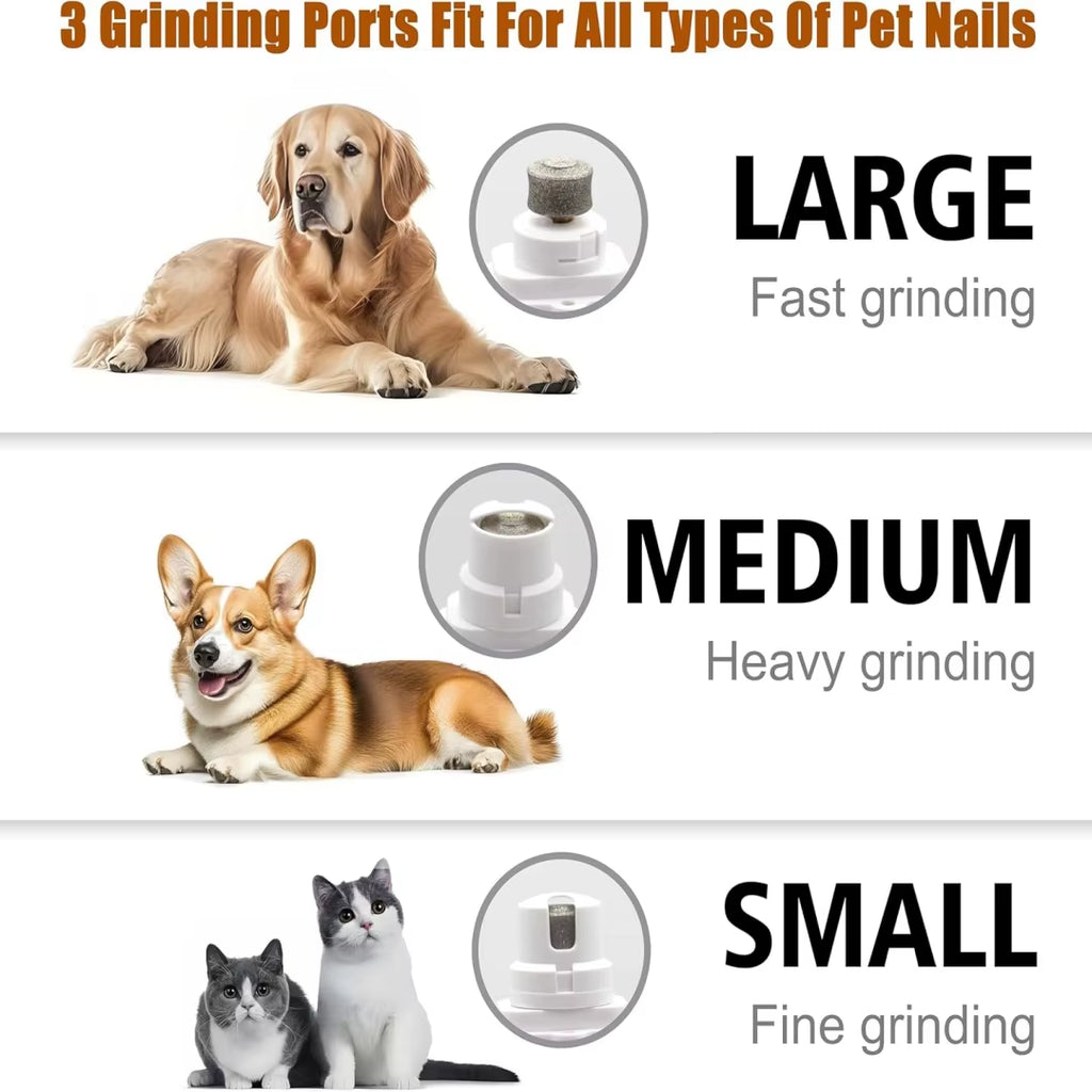 Quiet Pet Nail Grinder — Rechargeable Claw Trimmer with LED Light for Dogs & Cats