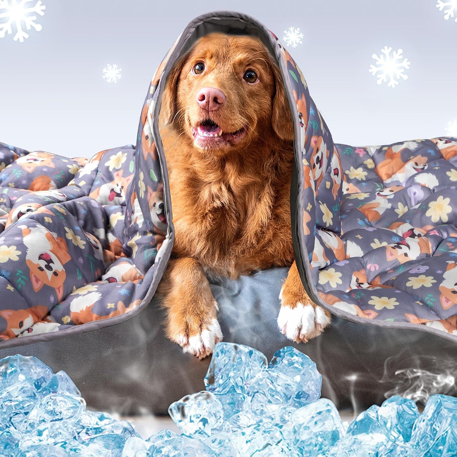 Pet Cooling Mat for Dogs & Cats — Self-Cooling Summer Pad, Washable & Reusable