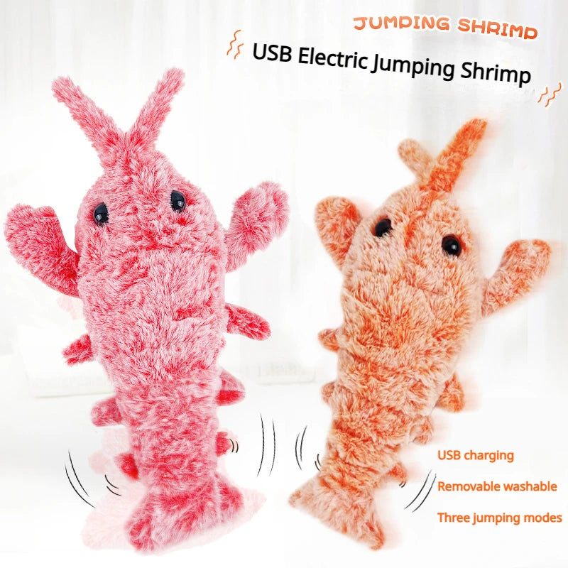 Electric Jumping Shrimp Cat Toy - USB Rechargeable