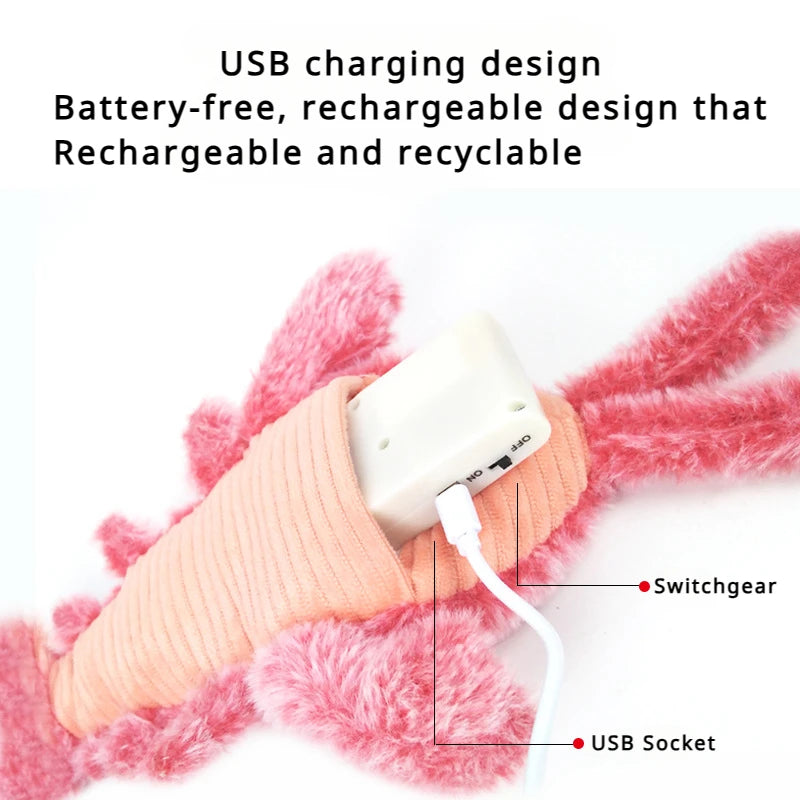 Electric Jumping Shrimp Cat Toy - USB Rechargeable
